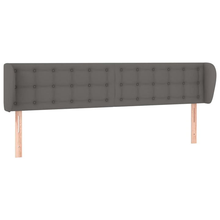 sengegavl med kanter 203x23x78/88 cm kunstlæder grå