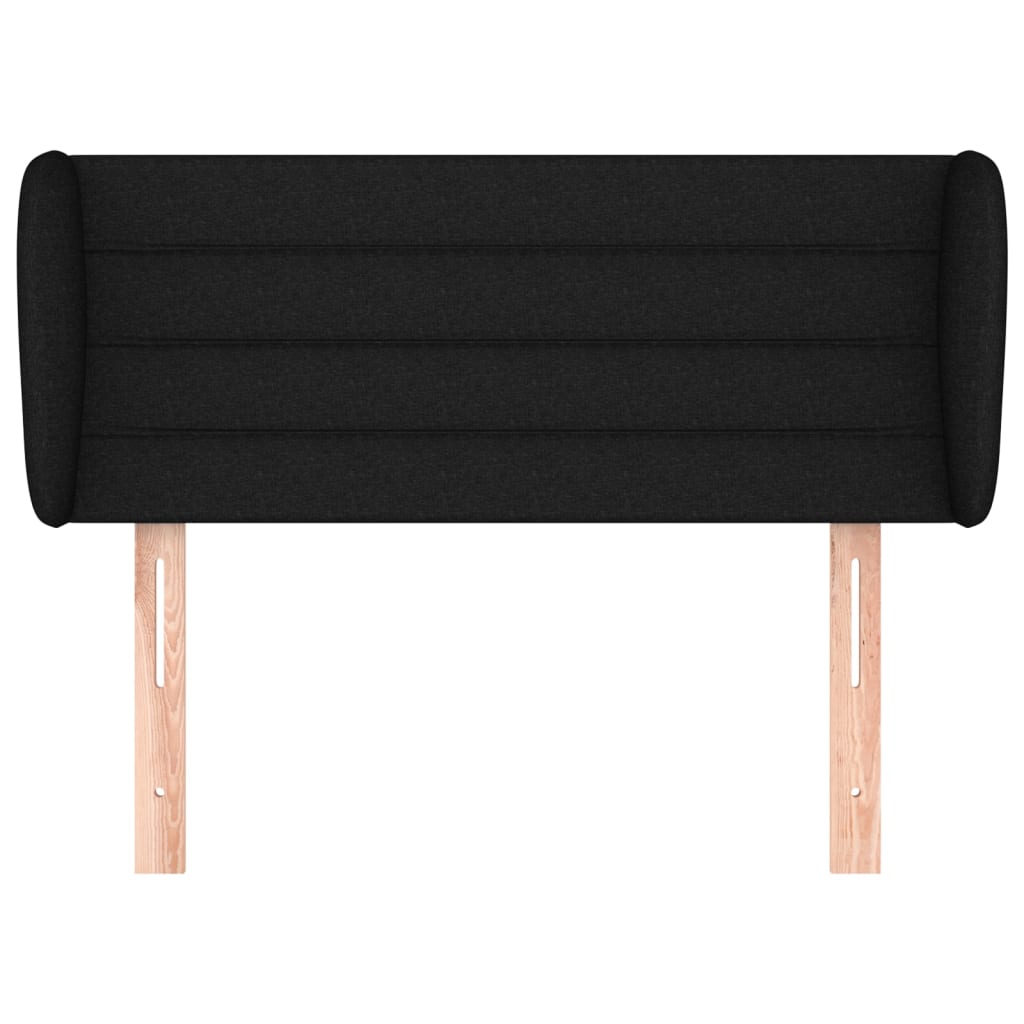 sengegavl med kanter 83x23x78/88 cm stof sort