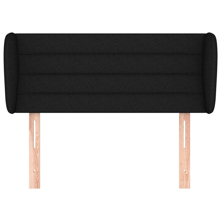 sengegavl med kanter 83x23x78/88 cm stof sort