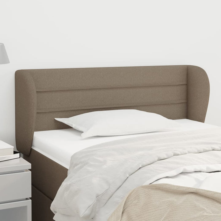 sengegavl med kanter 83x23x78/88 cm stof gråbrun