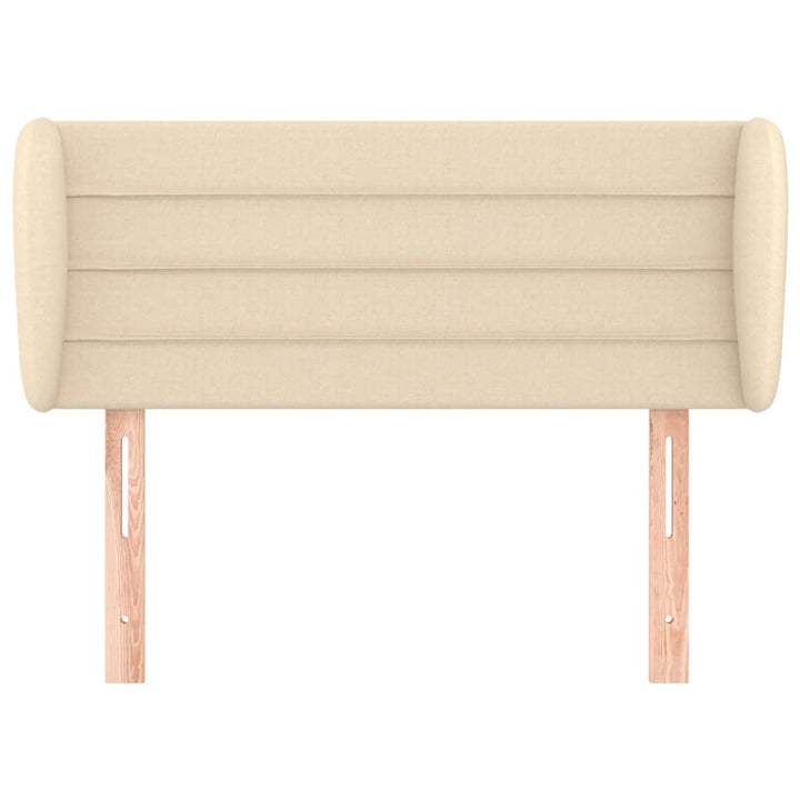 sengegavl med kanter 83x23x78/88 cm stof cremefarvet