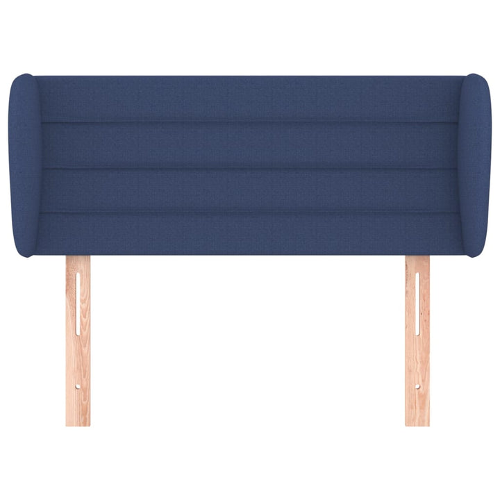 sengegavl med kanter 83x23x78/88 cm stof blå