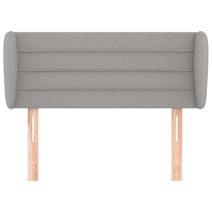 sengegavl med kanter 93x16x78/128 cm stof lysegrå