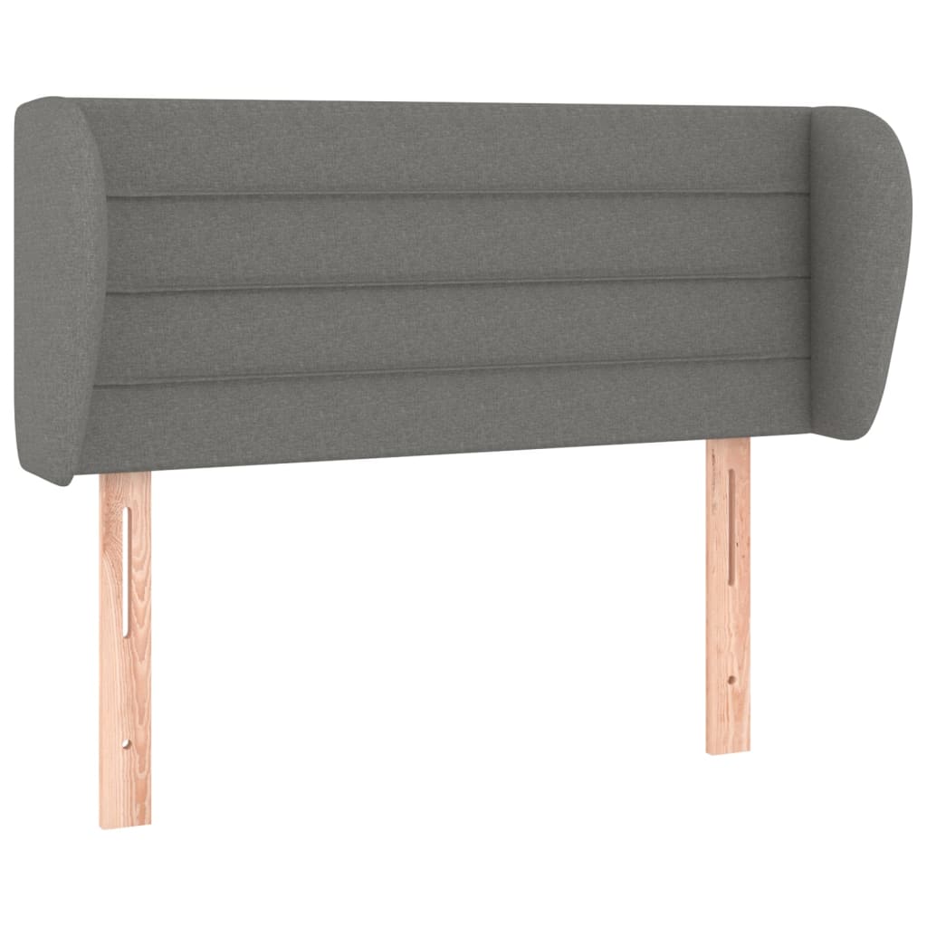 sengegavl med kanter 93x23x78/88 cm stof mørkegrå