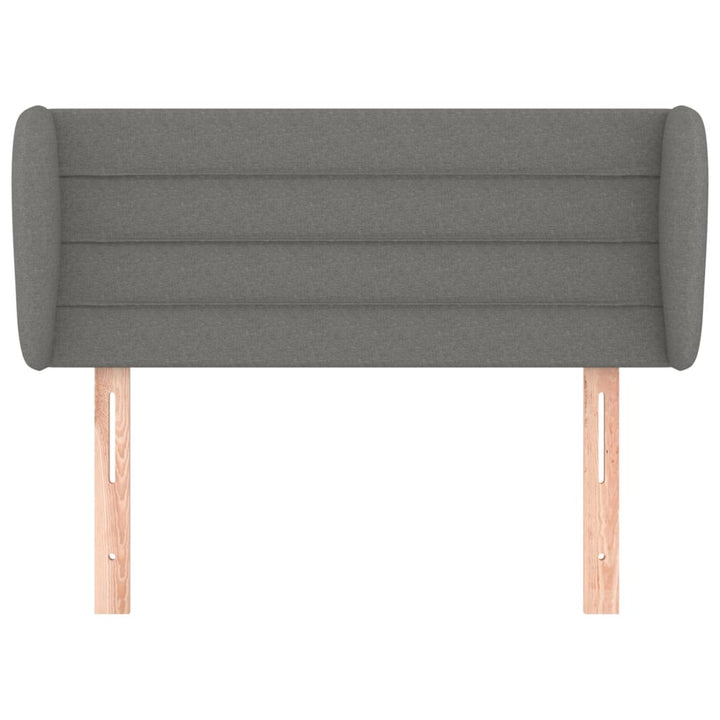 sengegavl med kanter 93x23x78/88 cm stof mørkegrå