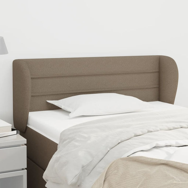 sengegavl med kanter 93x23x78/88 cm stof gråbrun