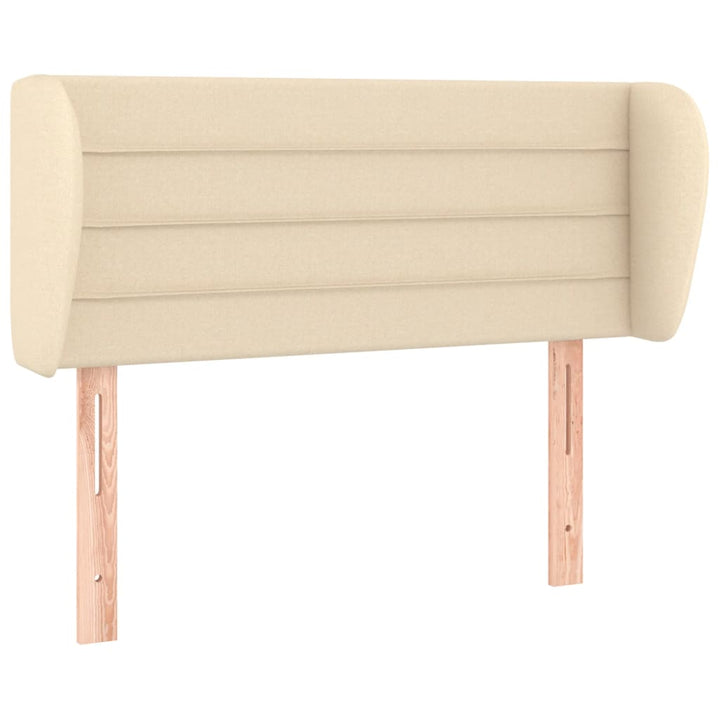 sengegavl med kanter 93x23x78/88 cm stof cremefarvet