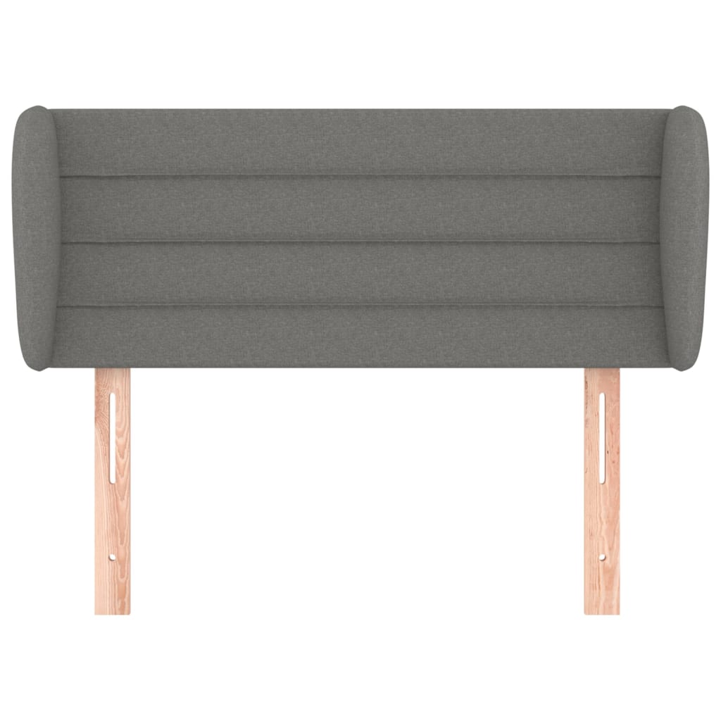 sengegavl med kanter 103x23x78/88 cm stof mørkegrå
