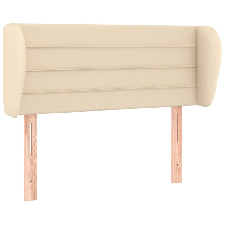 sengegavl med kanter 103x23x78/88 cm stof cremefarvet
