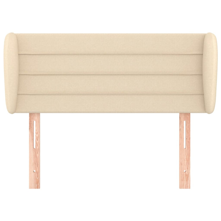 sengegavl med kanter 103x23x78/88 cm stof cremefarvet
