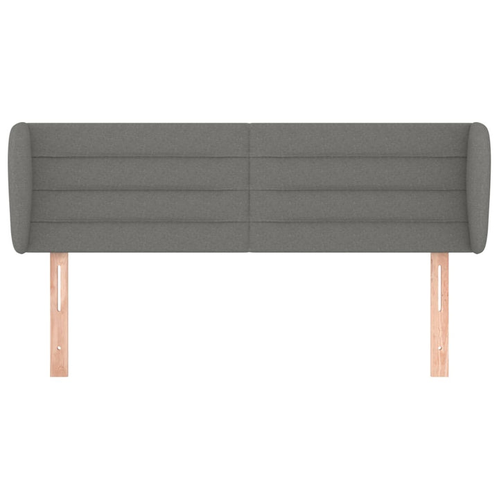 sengegavl med kanter 147x23x78/88 cm stof mørkegrå