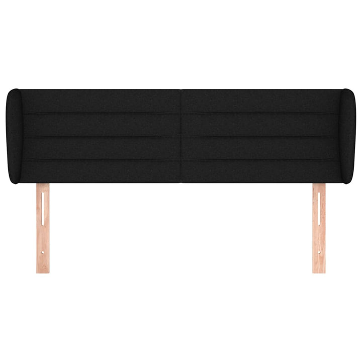 sengegavl med kanter 147x23x78/88 cm stof sort