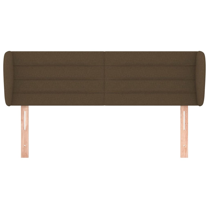 sengegavl med kanter 147x23x78/88 cm stof mørkebrun