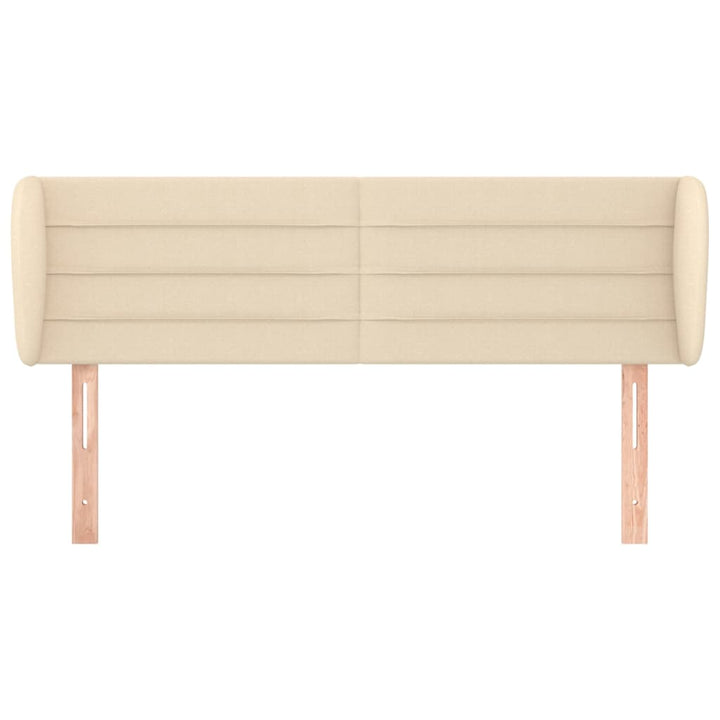 sengegavl med kanter 147x23x78/88 cm stof cremefarvet