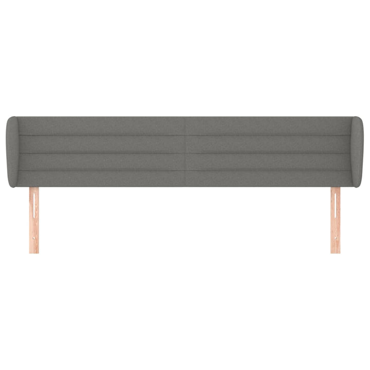 sengegavl med kanter 163x23x78/88 cm stof mørkegrå