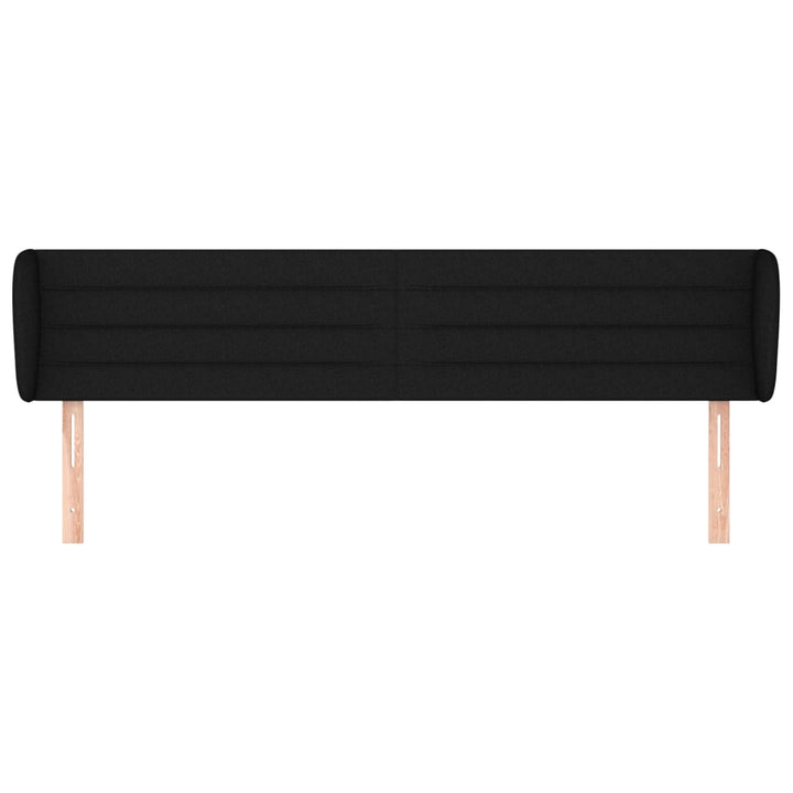 sengegavl med kanter 163x23x78/88 cm stof sort