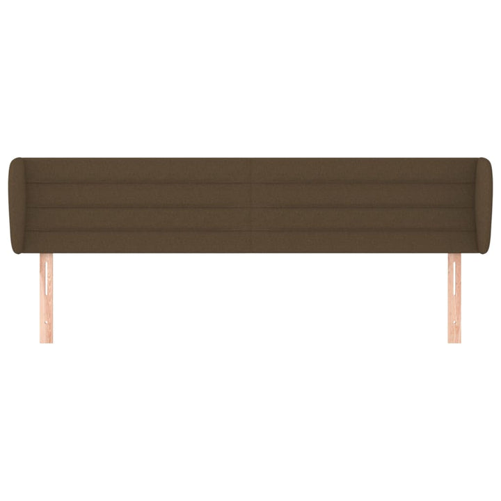sengegavl med kanter 163x23x78/88 cm stof mørkebrun