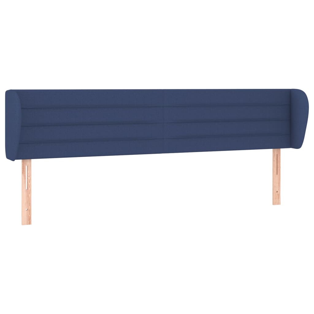 sengegavl med kanter 163x23x78/88 cm stof blå