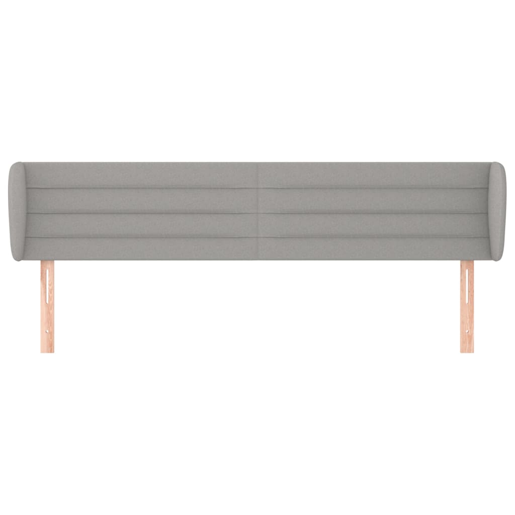 sengegavl med kanter 183x23x78/88cm stof lysegrå