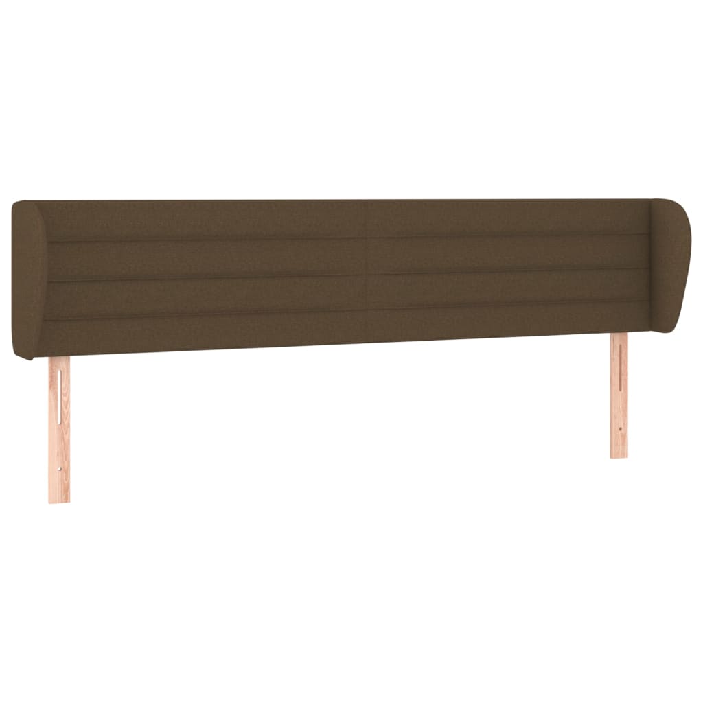 sengegavl med kanter 183x23x78/88 cm stof mørkebrun