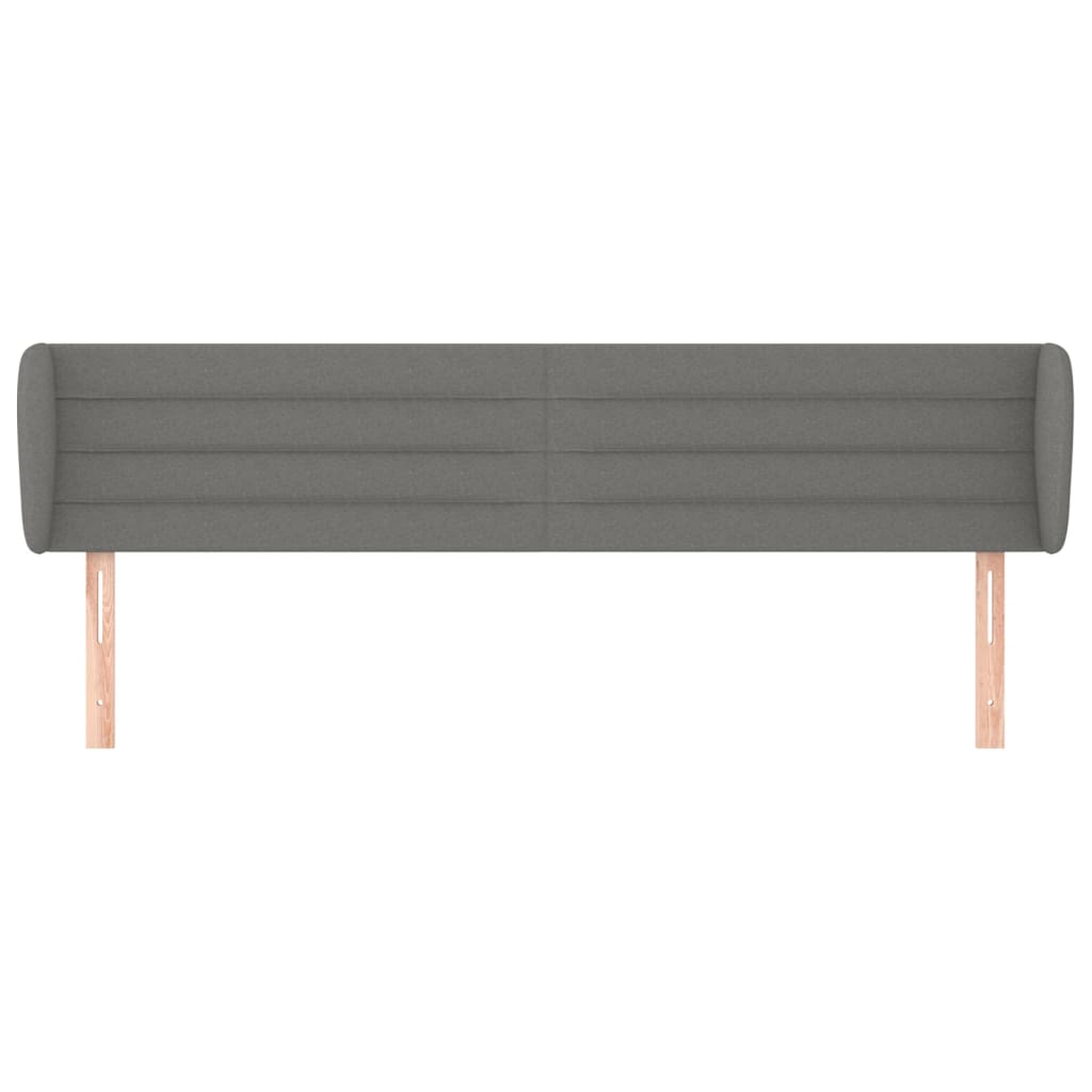 sengegavl med kanter 203x23x78/88 cm stof mørkegrå