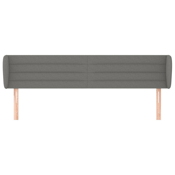 sengegavl med kanter 203x23x78/88 cm stof mørkegrå