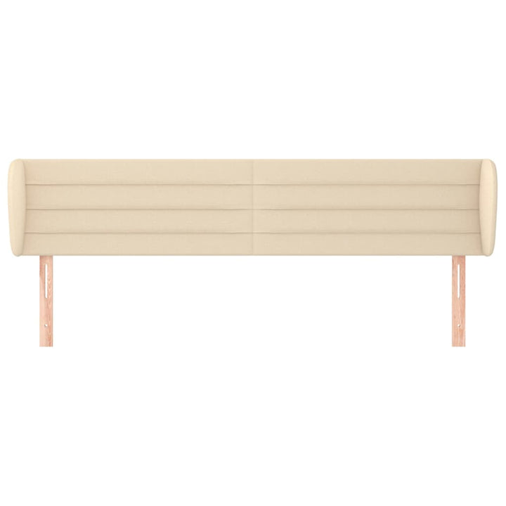 sengegavl med kanter 203x23x78/88 cm stof cremefarvet