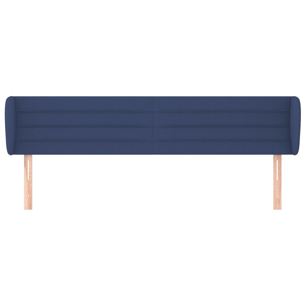 sengegavl med kanter 203x23x78/88 cm stof blå