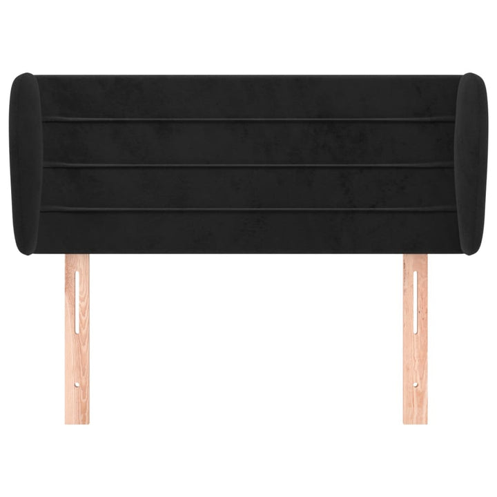 sengegavl med kanter 93x23x78/88 cm fløjl sort
