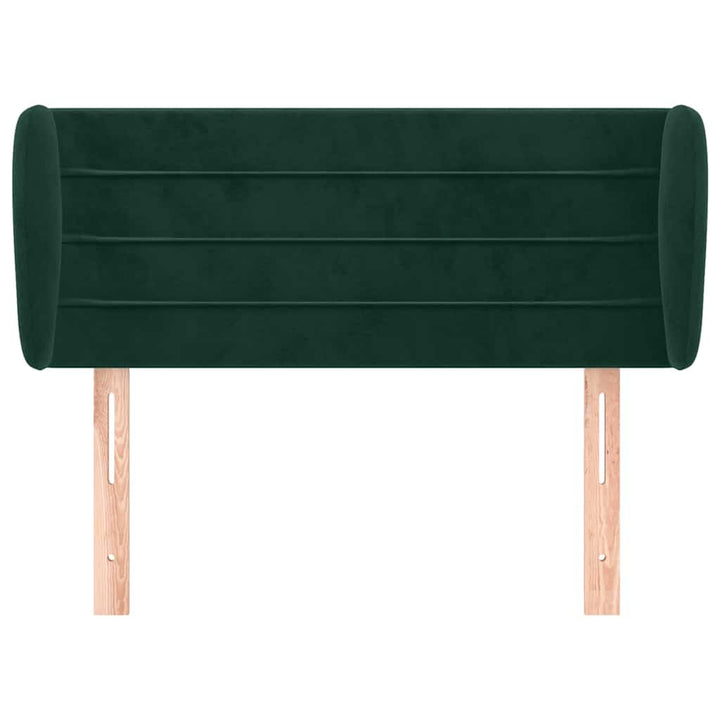 sengegavl med kanter 93x23x78/88 cm fløjl mørkegrøn