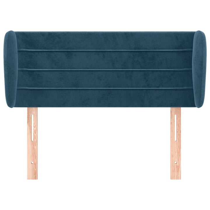 sengegavl med kanter 93x23x78/88 cm fløjl mørkeblå