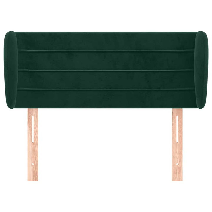 sengegavl med kanter 103x23x78/88 cm fløjl mørkegrøn