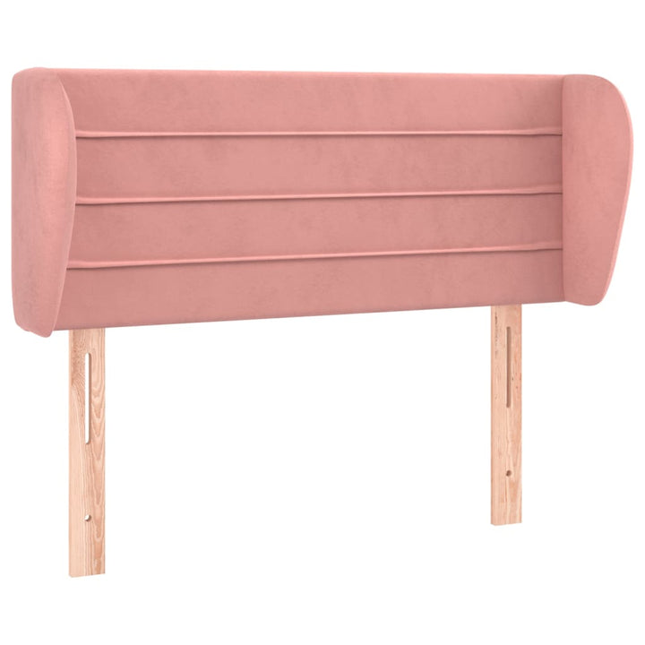 sengegavl med kanter 103x23x78/88 cm fløjl lyserød