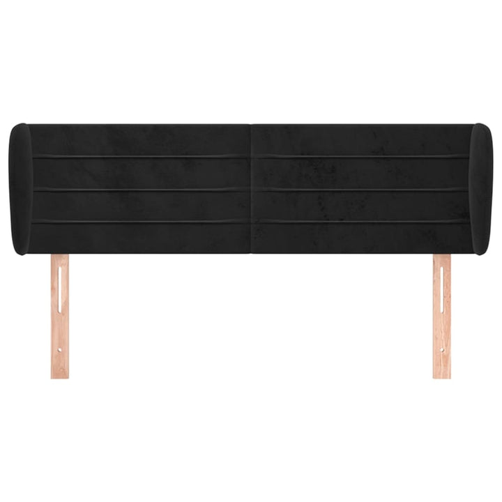 sengegavl med kanter 147x23x78/88 cm fløjl sort