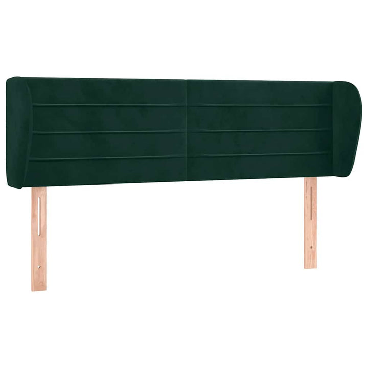 sengegavl med kanter 147x23x78/88 cm fløjl mørkegrøn