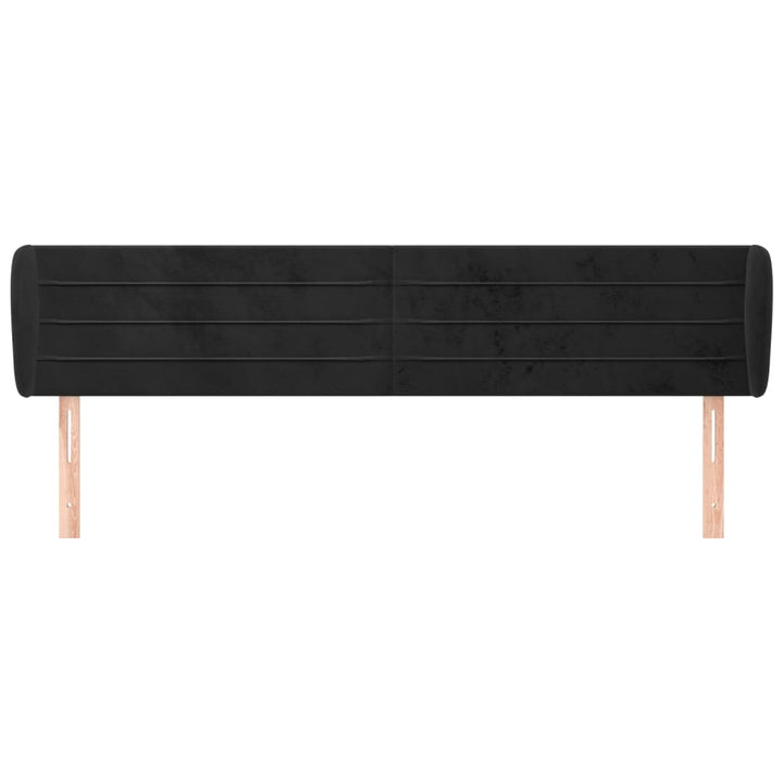 sengegavl med kanter 163x23x78/88 cm fløjl sort