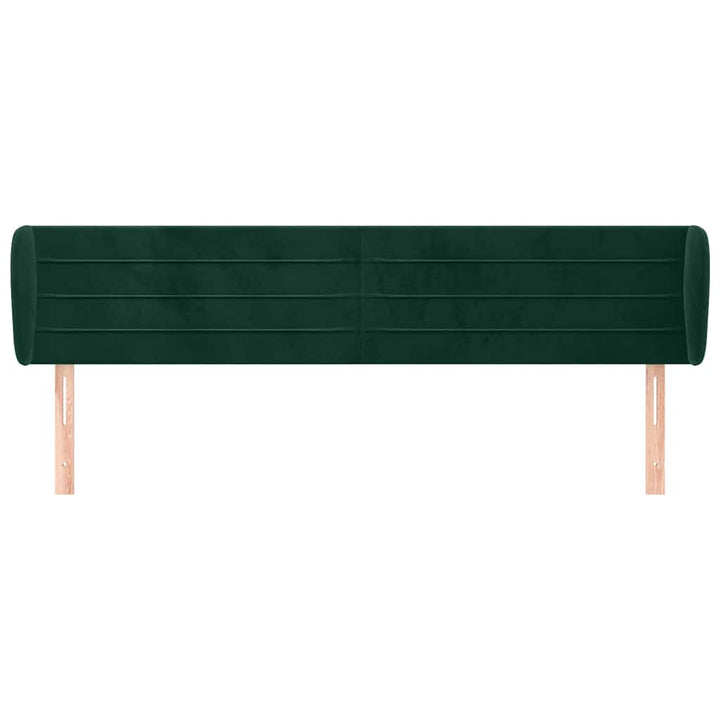 sengegavl med kanter 163x23x78/88 cm fløjl mørkegrøn