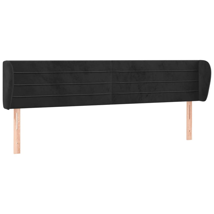 sengegavl med kanter 183x23x78/88 cm fløjl sort