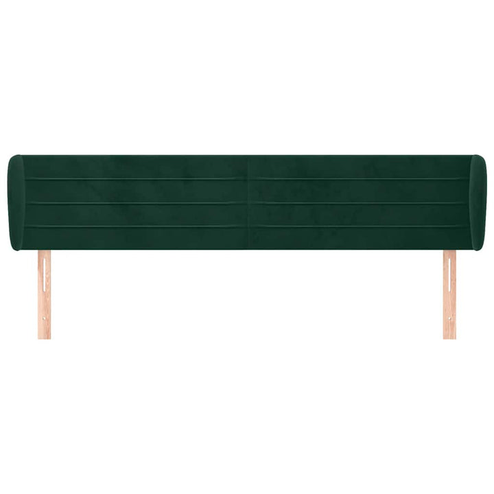 sengegavl med kanter 183x23x78/88 cm fløjl mørkegrøn