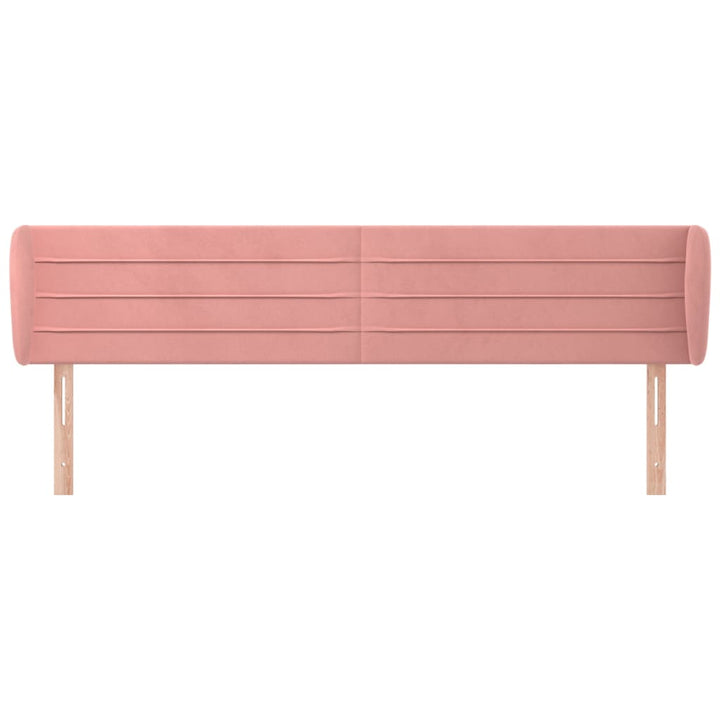 sengegavl med kanter 183x23x78/88 cm fløjl lyserød