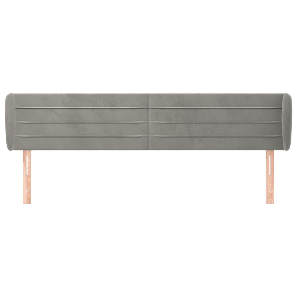 sengegavl med kanter 203x23x78/88cm fløjl lysegrå