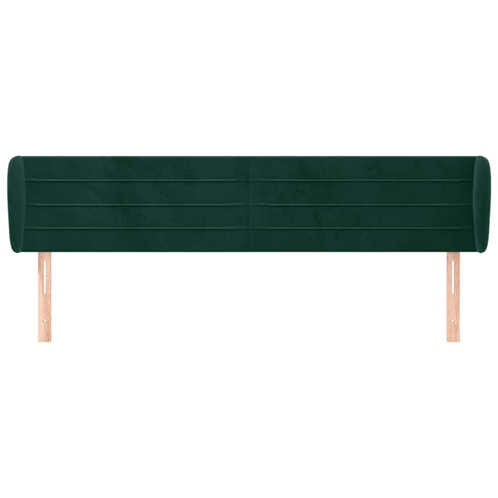 sengegavl med kanter 203x23x78/88 cm fløjl mørkegrøn