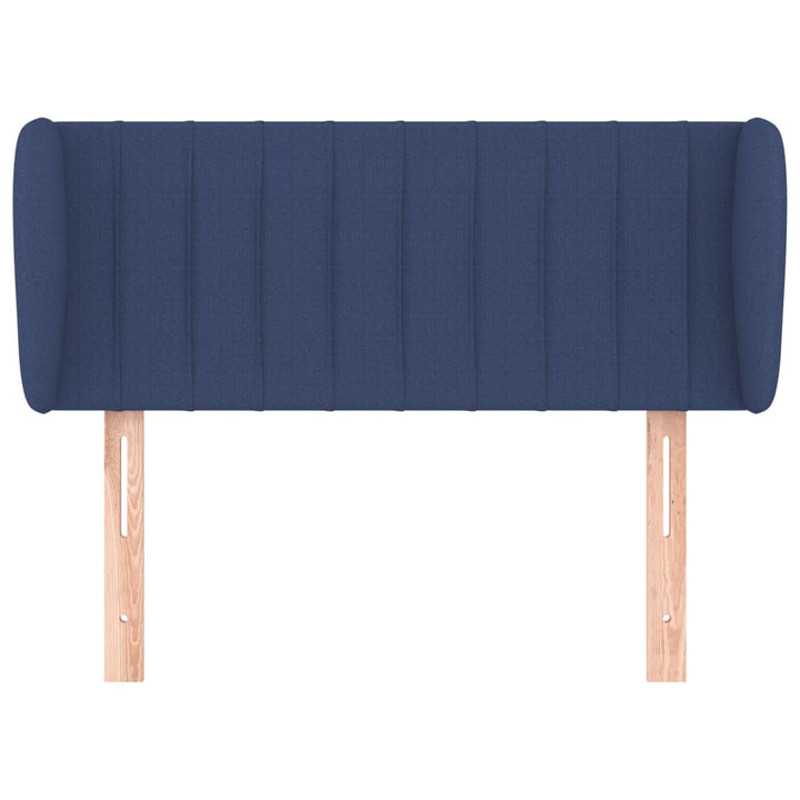 sengegavl med kanter 83x23x78/88 cm stof blå