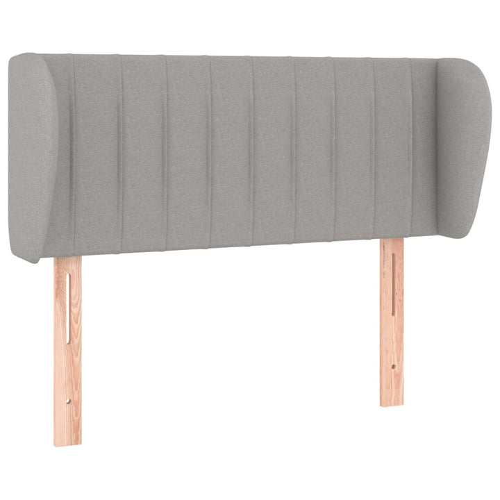 sengegavl med kanter 93x16x78/128 cm stof lysegrå