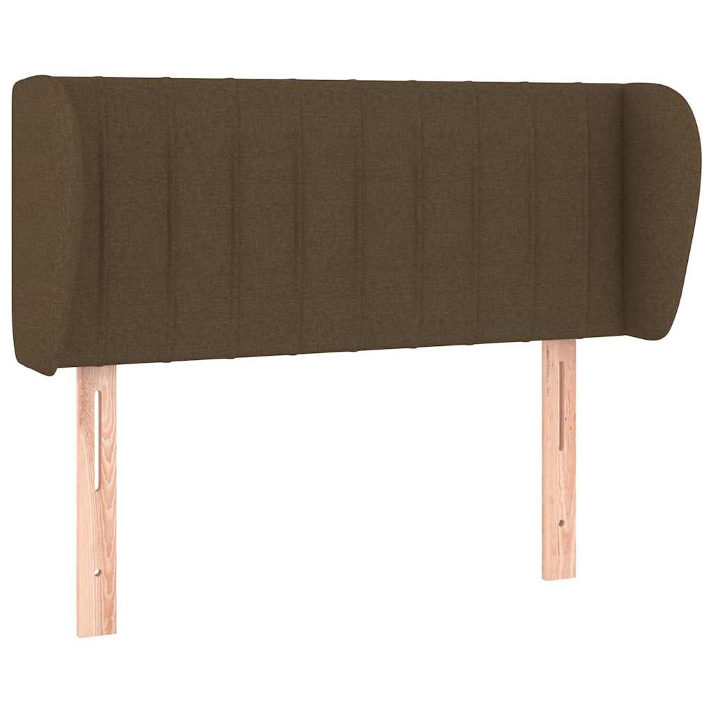 sengegavl med kanter 93x23x78/88 cm stof mørkebrun