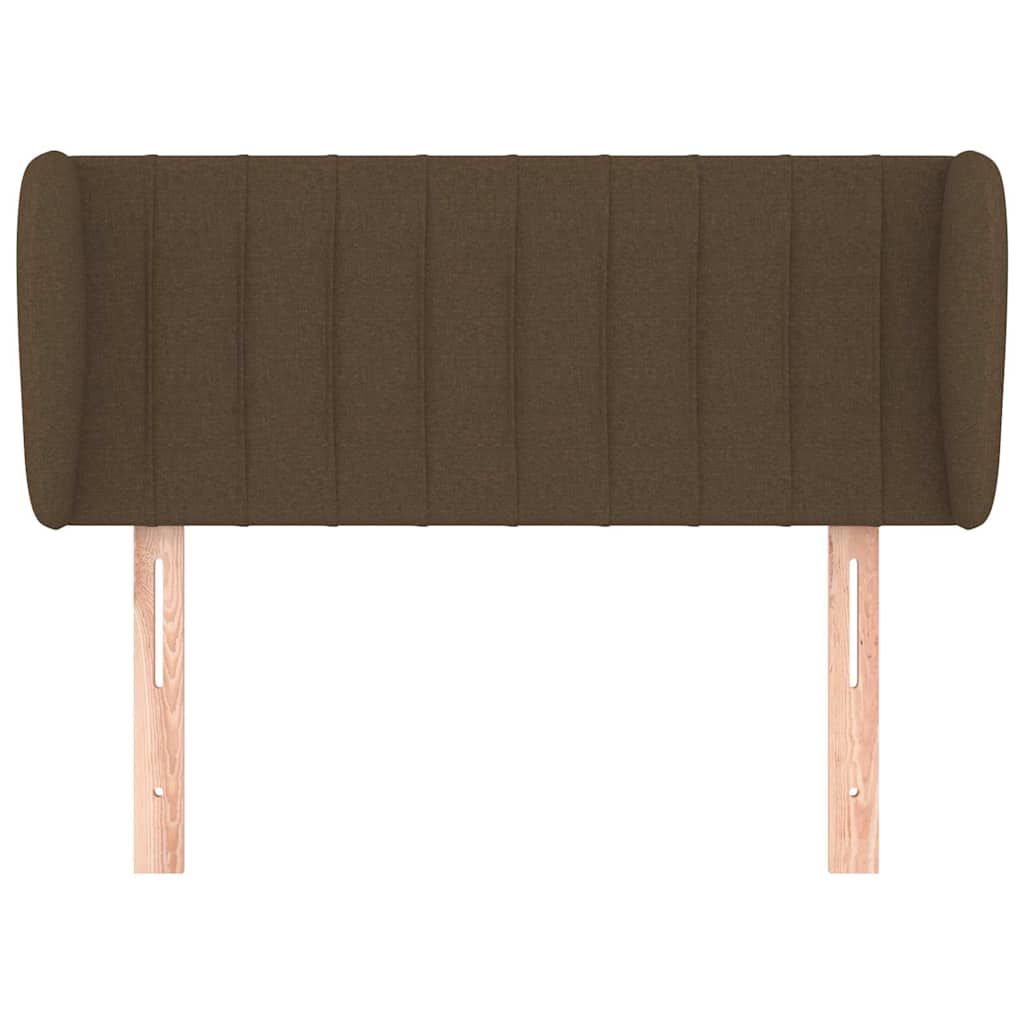 sengegavl med kanter 93x23x78/88 cm stof mørkebrun