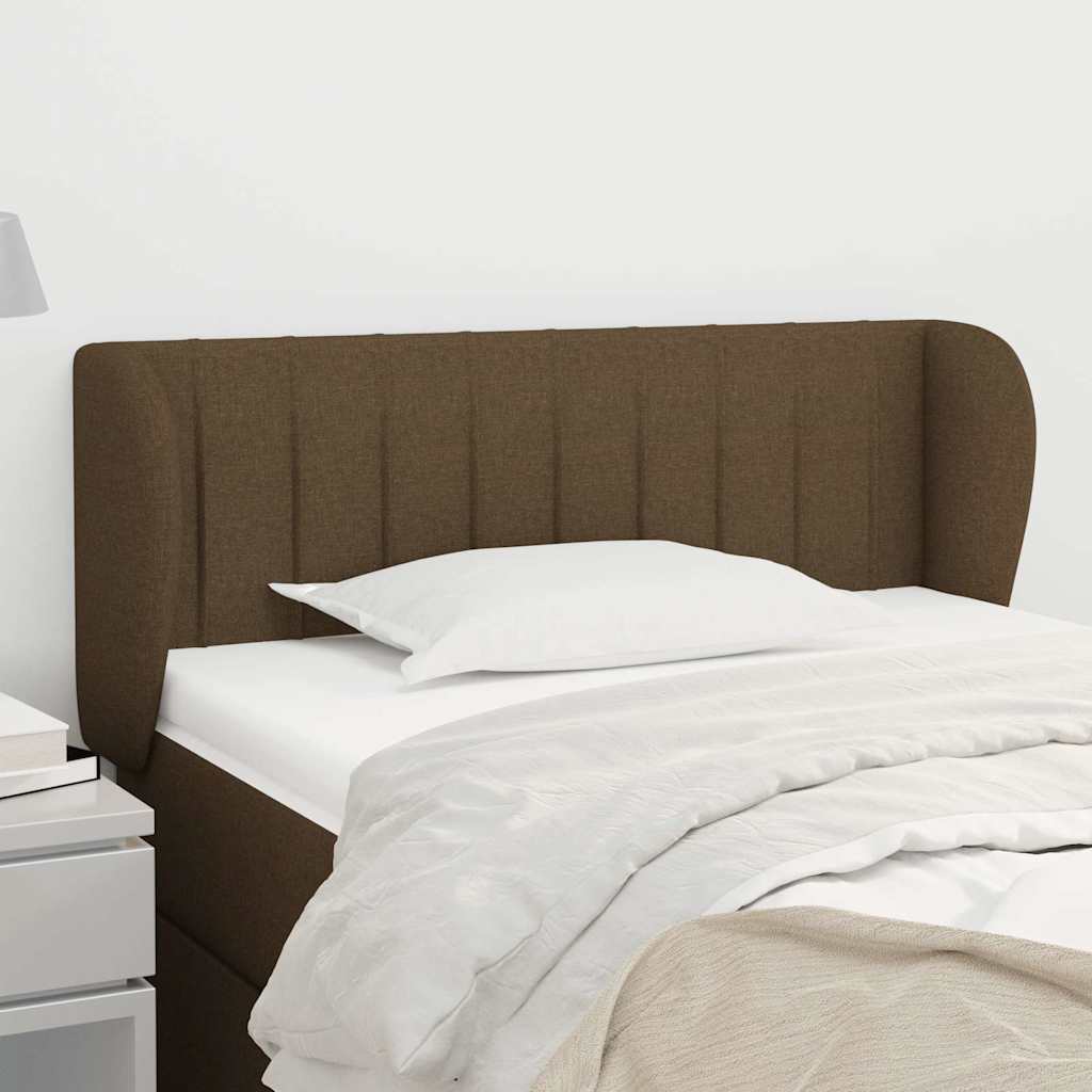 sengegavl med kanter 93x23x78/88 cm stof mørkebrun