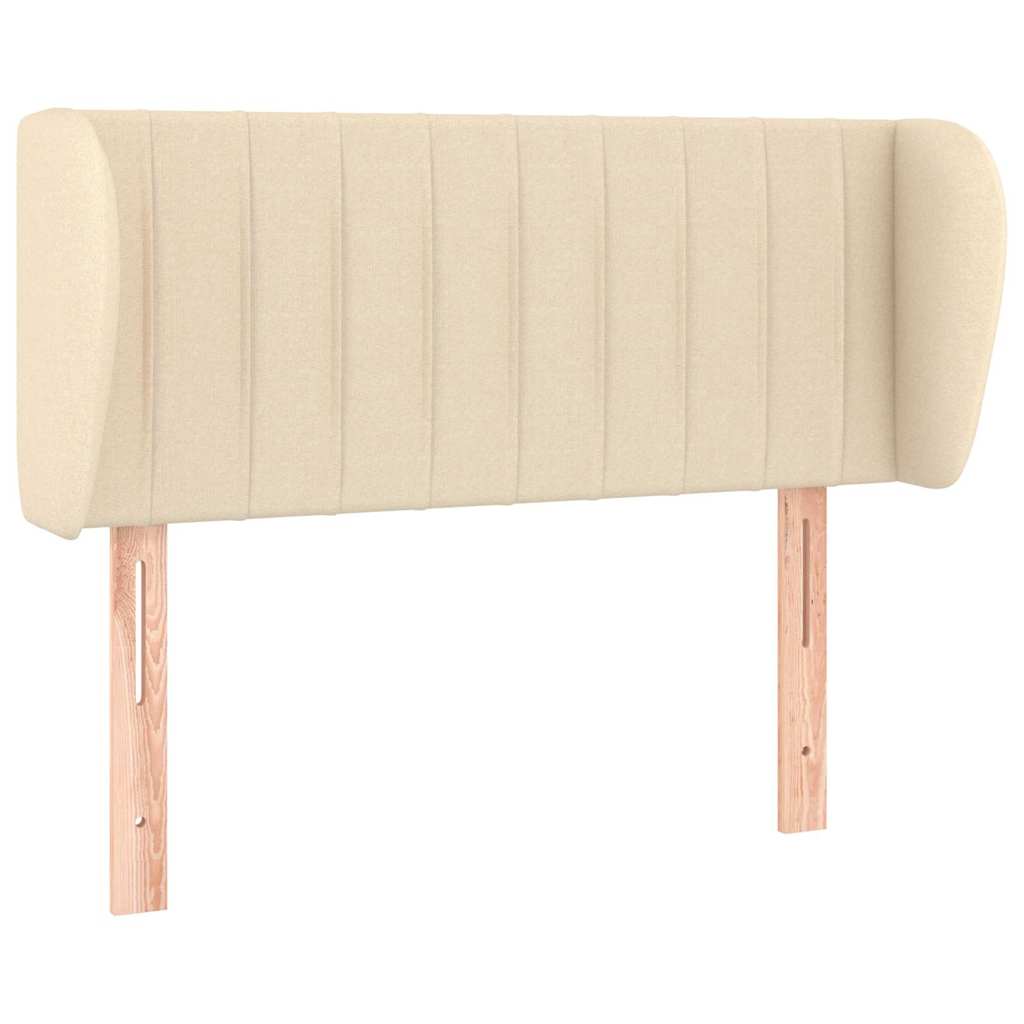 sengegavl med kanter 93x23x78/88 cm stof cremefarvet