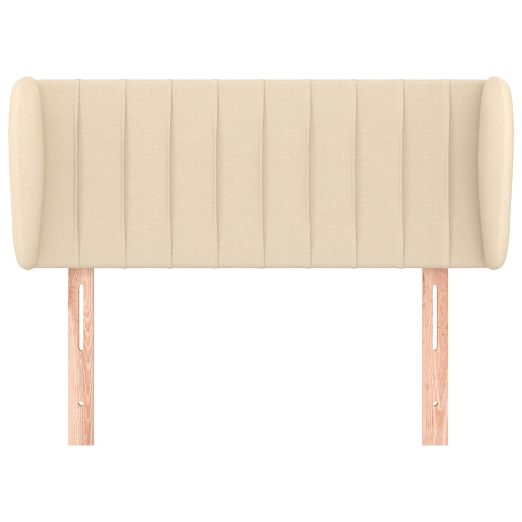 sengegavl med kanter 93x23x78/88 cm stof cremefarvet