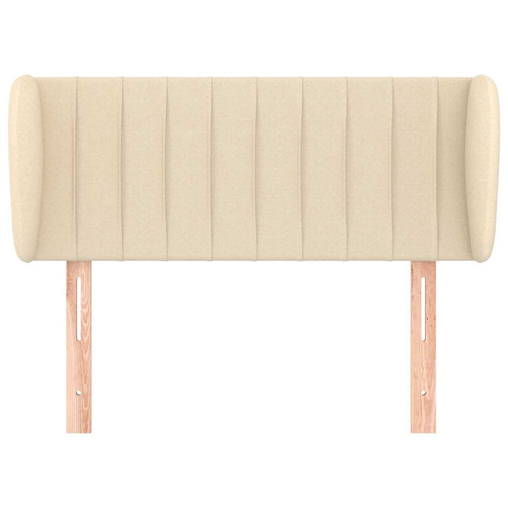 sengegavl med kanter 93x23x78/88 cm stof cremefarvet